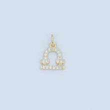 24K Gold Filled Micro Paved CZ Zodiac Sign Charm | A1313 - A1318: Aquarius