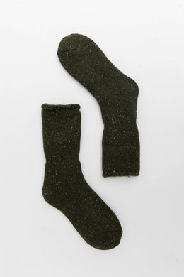 Thick Knit Crew Socks for Ultimate Fall & Winter Warmth - Olive