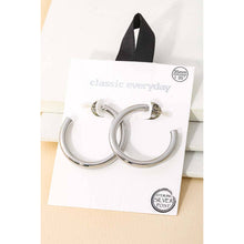 Thick 35mm Open Hoop Earrings - Gold