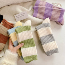 Autumn and Winter Warm Striped Socks - Grey