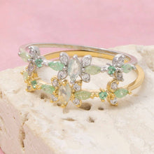 Delicate Multi Colored Cz Studded Ring: Gold
