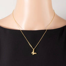 14K Gold Dipped Cz Butterfly Pendant Necklace: GD