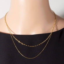 Double Layered Chain Necklace - Gold
