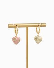 Romantic Daisy Flower Heart Earrings - Pink