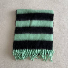 Blue-Brown Stripe Scarf - Thick Winter Wrap