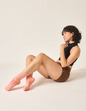 The Embroidered Crew Grip Sock: Cherry Bow