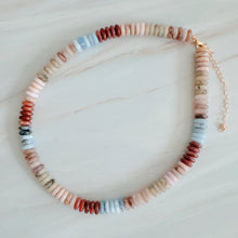 Blush & Earthy Canyon Natural Stone Beaded Necklace: Dark Multi