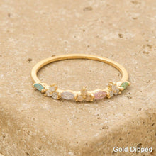Gold Dipped Flower Cz Ring: Gold