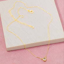 Cz Heart Pendant Gold Dipped Necklace - Gold