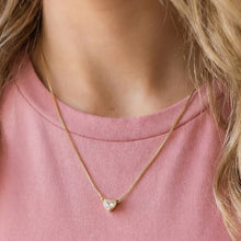 Cz Heart Pendant Gold Dipped Necklace - Gold