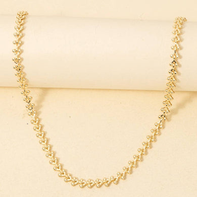 Repeating Ornate Chain Link Necklace - Gold