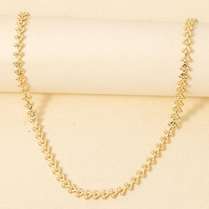 Repeating Ornate Chain Link Necklace - Gold