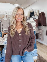 Coffee Date Button Front Sweater Cardigan - Mocha