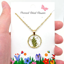 Dried Flowers Floral Irregular Round Pendant Necklace - Leucanthemum paludosum