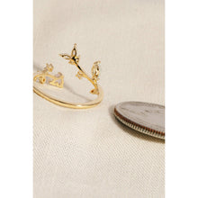 Open Leaf Twist Butterfly Ring - Silver
