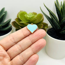 Blue Enamel Heart Charm Bar