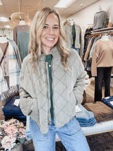 Crosswind Quilted Cropped Jacket - Fern