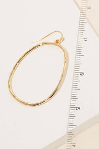 Round Thin Cutout Drop Earrings -Gold