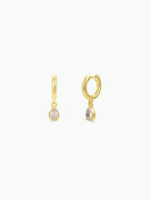Teardrop Charm Hoop - White CZ