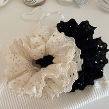 BIG LACE HOLLOW HAIR TIE SCRUNCHIES - Beige
