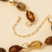 Marble Acrylic And Metallic Beaded Necklace