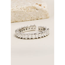 Oval Stud Pave Metallic Band Ring - Gold