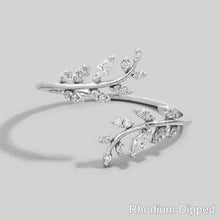 Jeweled Cz Vine Wrap Ring - Silver