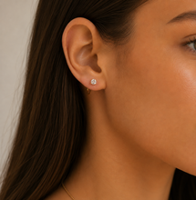 CZ Huggies - White - Gold Earrings