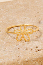 Wire Flower Dainty Band Ring - Gold