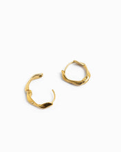 Stainless Organic Shaped Hoop Earrings - Gold