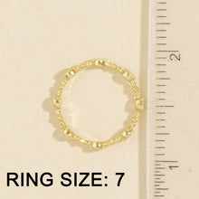 Beaded Bezel Cz Station Band Ring: GDCRY