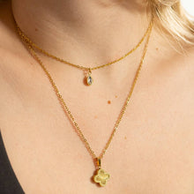 18K Gold PVD Teardrop Birthstone Charm Bar - August