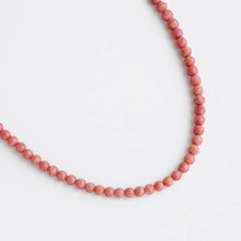 Natural Stone Beads Single Strand Necklace: Rhodonite Pink
