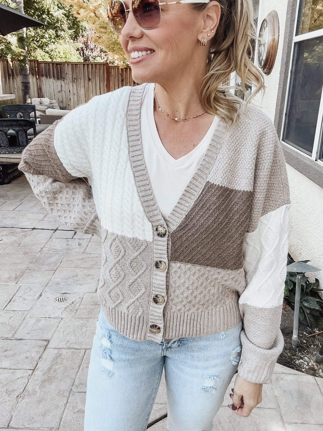 Layer Lover Knit Cardigan - Taupe Multi