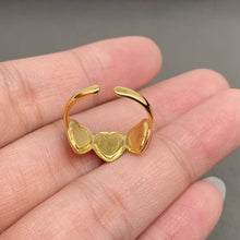 Pink Heart Cat's Eye Stone 18K Gold Plated S.Steel Ring