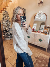 Oatmeal Confetti Cable Knit Sweater