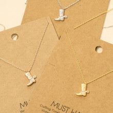 Cowboy Boots Pendant Necklace - Silver