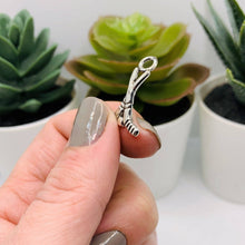 Antique Silver Hockey Stick Charm Bar