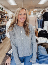 Button Down Knit Sweater Cardigan - Heather Grey