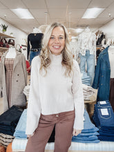 Evergreen Ultra Soft Mock Neck Classic Cut Sweater - Light Khaki