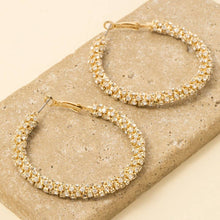 53Mm Studded Tube Hoop Earrings - Gold