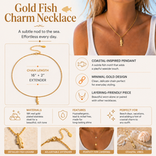 Golden Fish Pendant Necklace – Minimal Coastal Charm