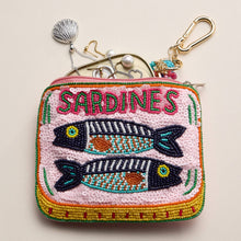Beaded Sardine Tin Clutch | Pink Hand-Embroidered Sequin Zip Pouch