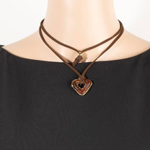 Acrylic Triangle Pendant Faux Suede Cord Necklace