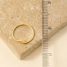 Gold Dipped Wave Cutout Adjustable Ring: Silver