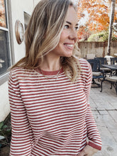 The Aubrey Stripe Knit Sweater - Rust