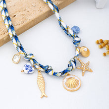 Rope Charm Necklace - Starfish & Seashells