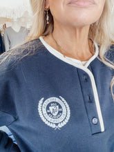 GOOD AMERICAN The Brushed Fleece Henley - Navy