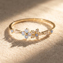 Gold Dipped Twin Flower Cz Band Ring: Gold