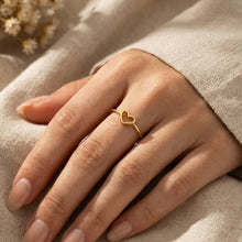Dainty Open Heart Shape Fashion Ring - Gold